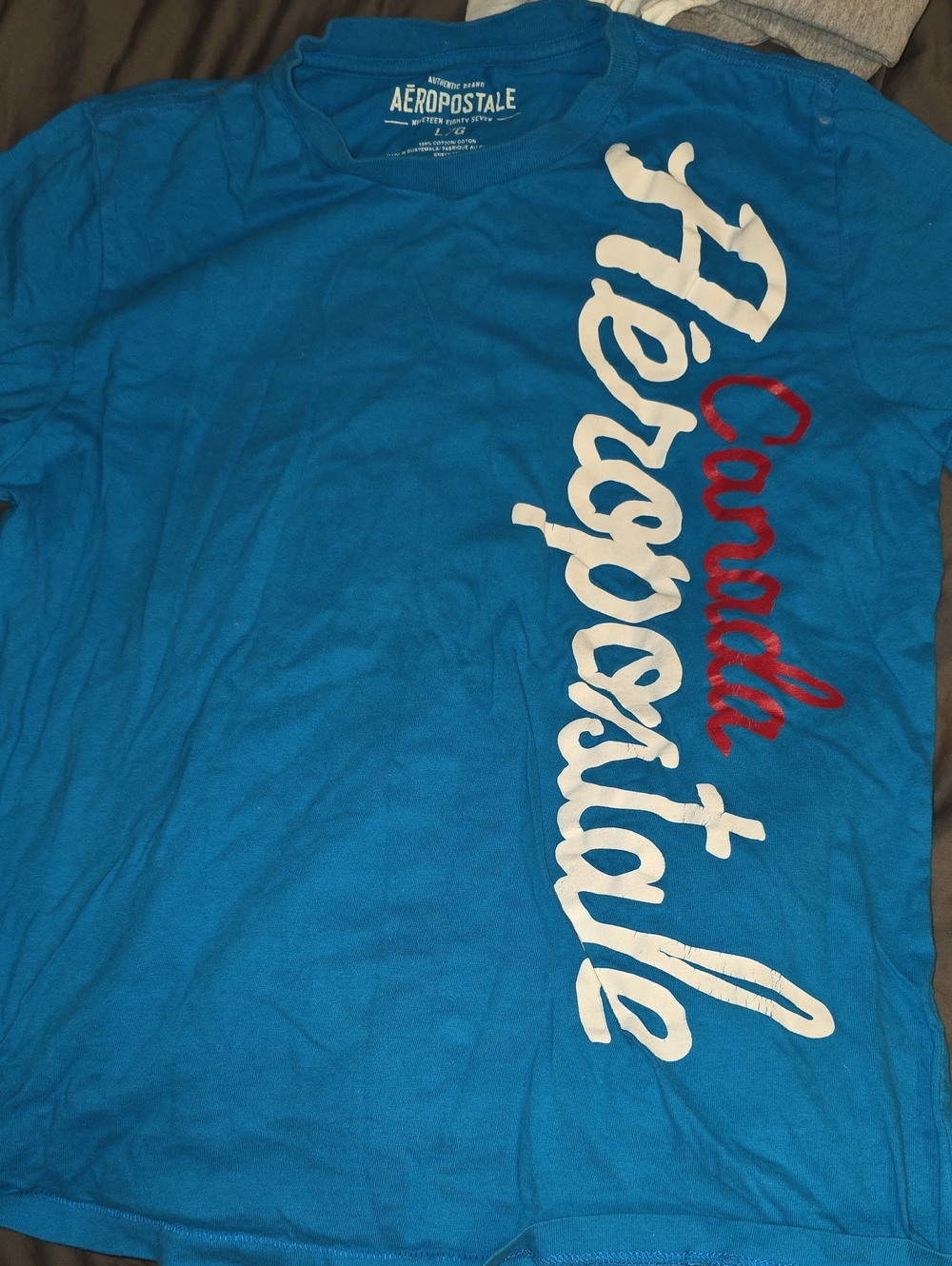 Aeropostale Blue Tee with White & Red Canada Script